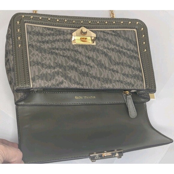 Michael Kors Large Studded Soho Frame Out Shoulder Bag - Olive, Camo NWT - Picture 7 of 8
